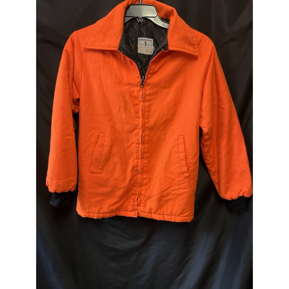ZEROWARE Neon Orange High Vis Jacket Safety Workwear Zip Front Unisex Size M?